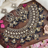 Blue Victorian Diamond High Neck Choker-VV454